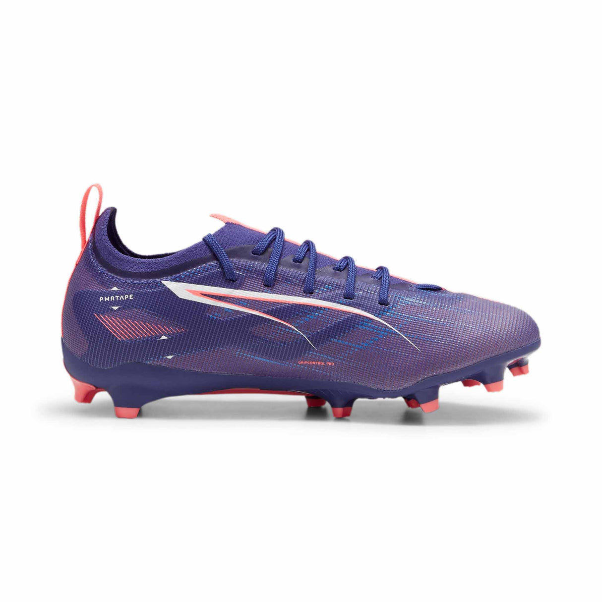 Puma Ultra 5 Pro FG/AG JR chaussures de soccer à crampons pour enfant - Lapis Lazuli / Puma White / Sunset Glow