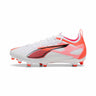 Puma Ultra 5 Pro FG JR Soccer Cleats - Puma White / Puma Black / Glowing Red