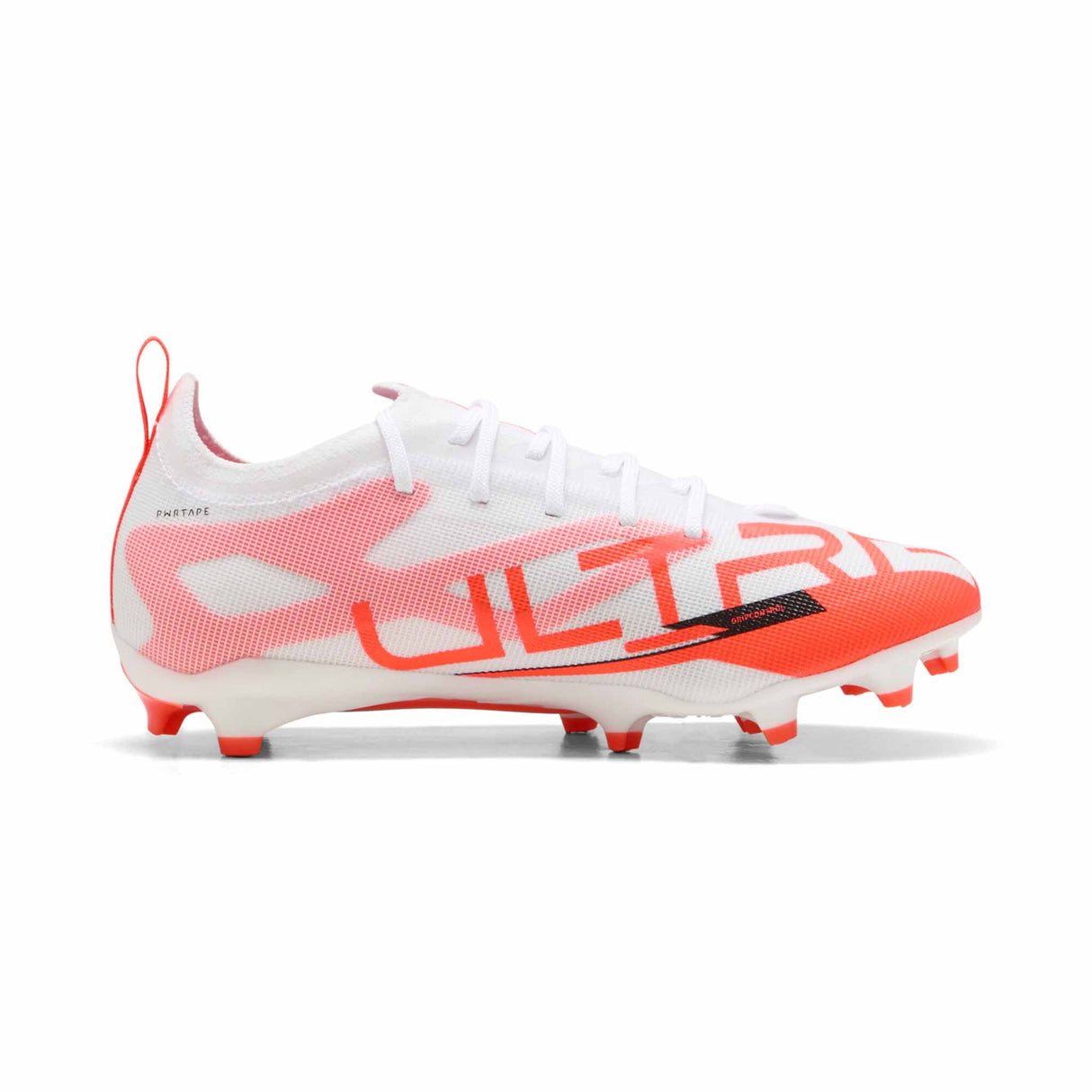 Puma Ultra 5 Pro FG JR Soccer Cleats - Puma White / Puma Black / Glowing Red