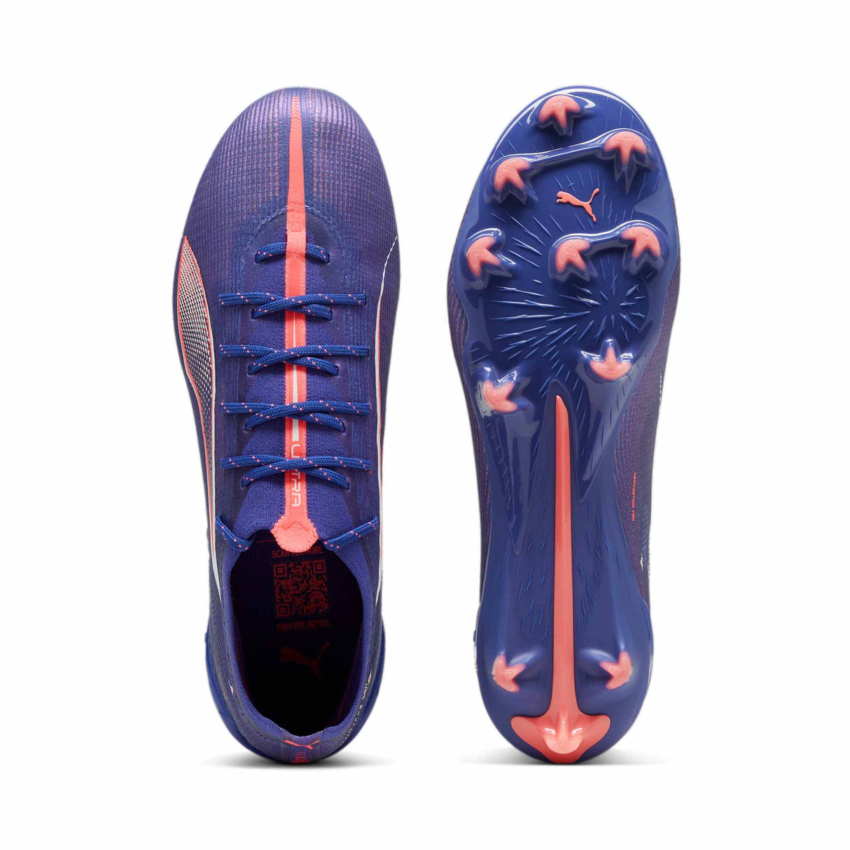 Puma Ultra 5 Ultimate FG/AG chaussures de soccer a crampons - Lapis Lazuli / Puma White / Sunset Glow