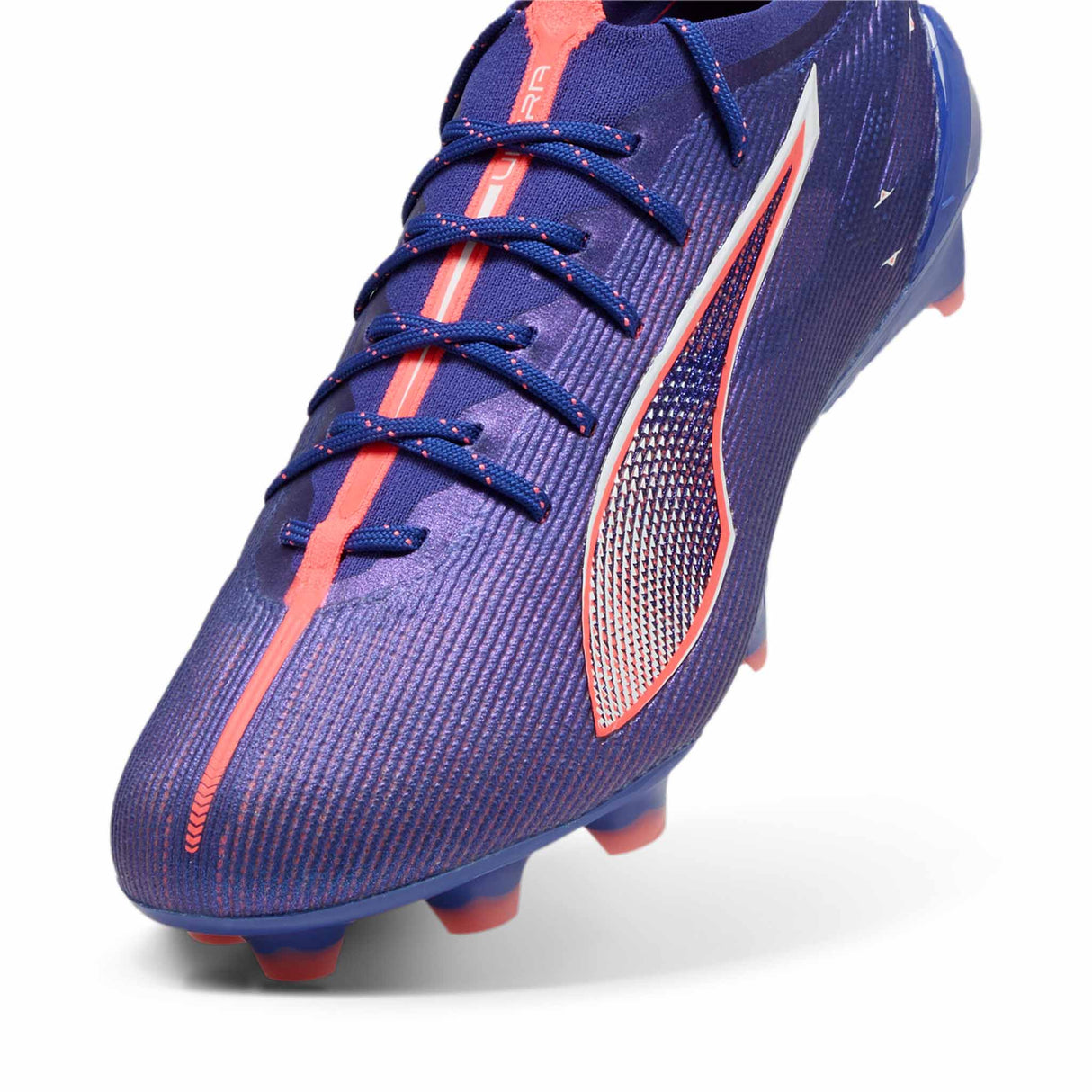 Puma Ultra 5 Ultimate FG/AG chaussures de soccer a crampons - Lapis Lazuli / Puma White / Sunset Glow