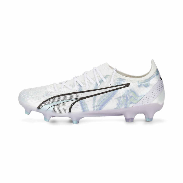 Puma Ultra Ultimate Brilliance Women's Soccer Cleats - Puma White / Puma Black / Lavender Print