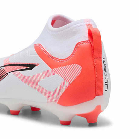 Puma Ultra Match+ LL JR FG/AG Soccer Cleats - Puma White / Glowing Red