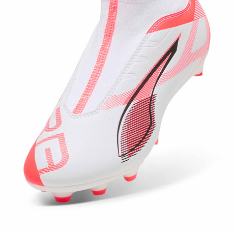 Puma Ultra Match+ LL JR FG/AG Soccer Cleats - Puma White / Glowing Red