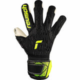 Reusch Attrakt Freegel Gold Finger Support Junior - Black / Safety Yellow