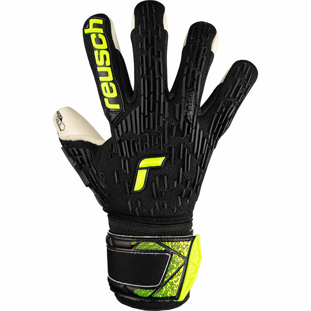 Reusch Attrakt Freegel Gold Finger Support Junior - Black / Safety Yellow