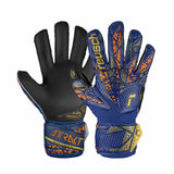 Reusch Attrakt Freegel Infinity Finger Support Junior Goalkeeper Gloves - Blue / Gold / Black