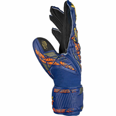 Reusch Attrakt Freegel Infinity Finger Support Junior Goalkeeper Gloves - Blue / Gold / Black