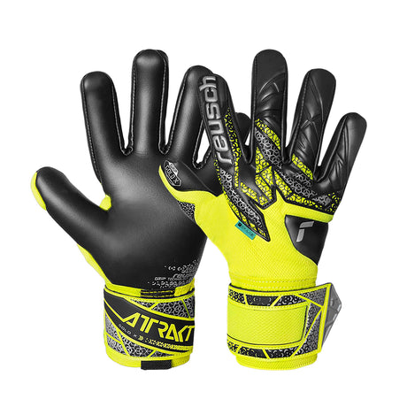 Reusch Attrakt Gold X NC gants de gardien de soccer paire - Black / Safety Yellow