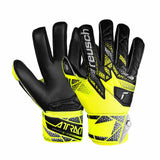 Reusch Attrakt Infinity Finger Support Junior Goalkeeper Gloves - Black / Safety Yellow