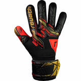 Reusch Attrakt Silver Goalkeeper Gloves - Black / Gold / Fiery Red