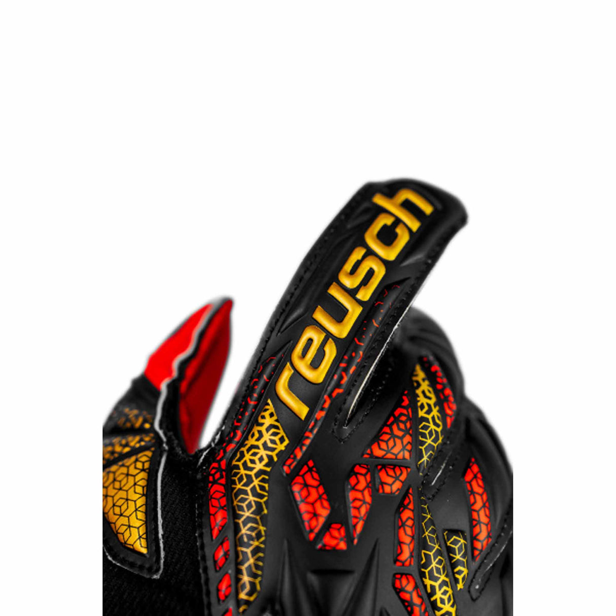 Reusch Attrakt Silver Junior Goalkeeper Gloves - Black / Gold / Fiery Red