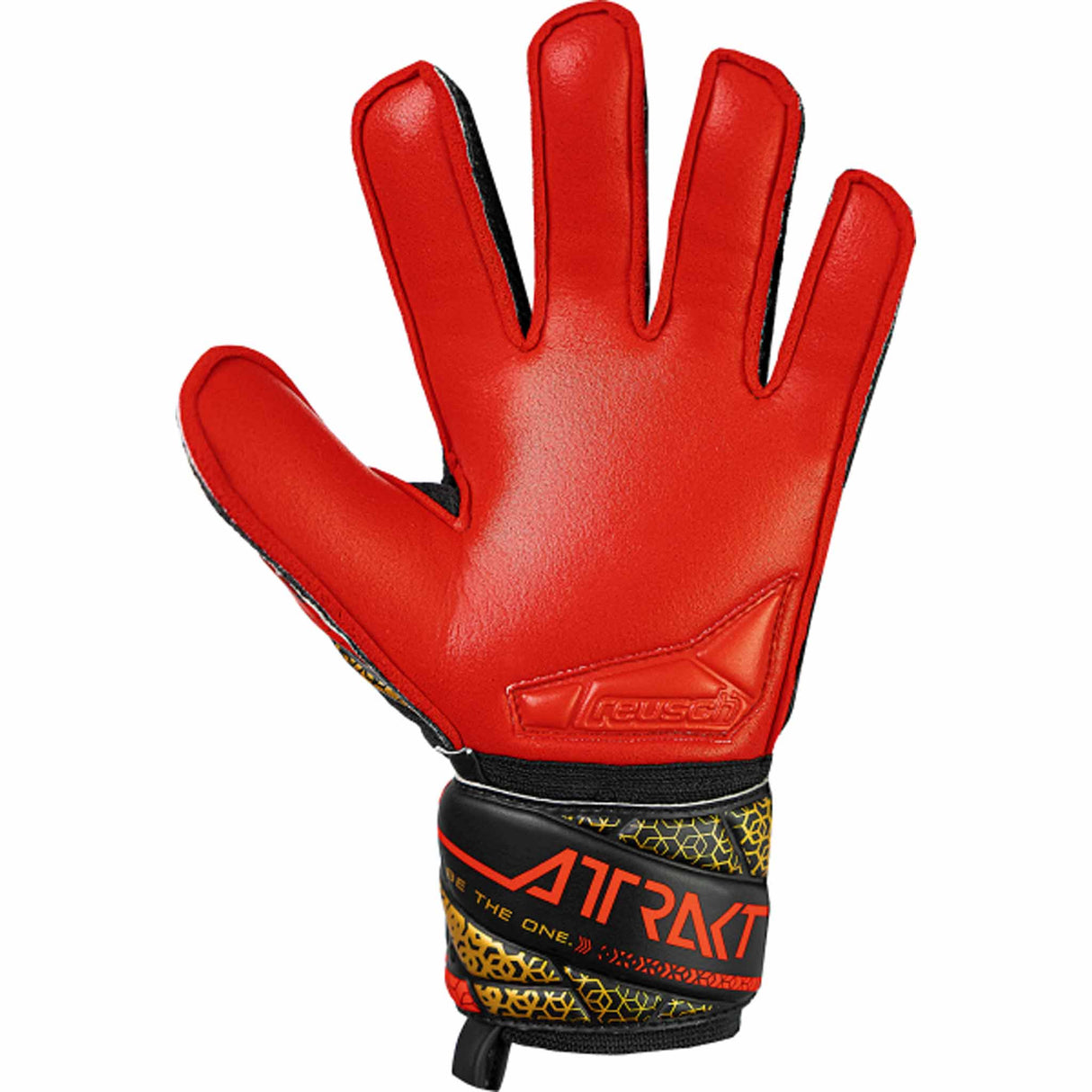 Reusch Attrakt Silver Junior Goalkeeper Gloves - Black / Gold / Fiery Red