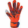 Reusch Attrakt Solid Junior Finger Support Goalkeeper Gloves - Orange / Blue