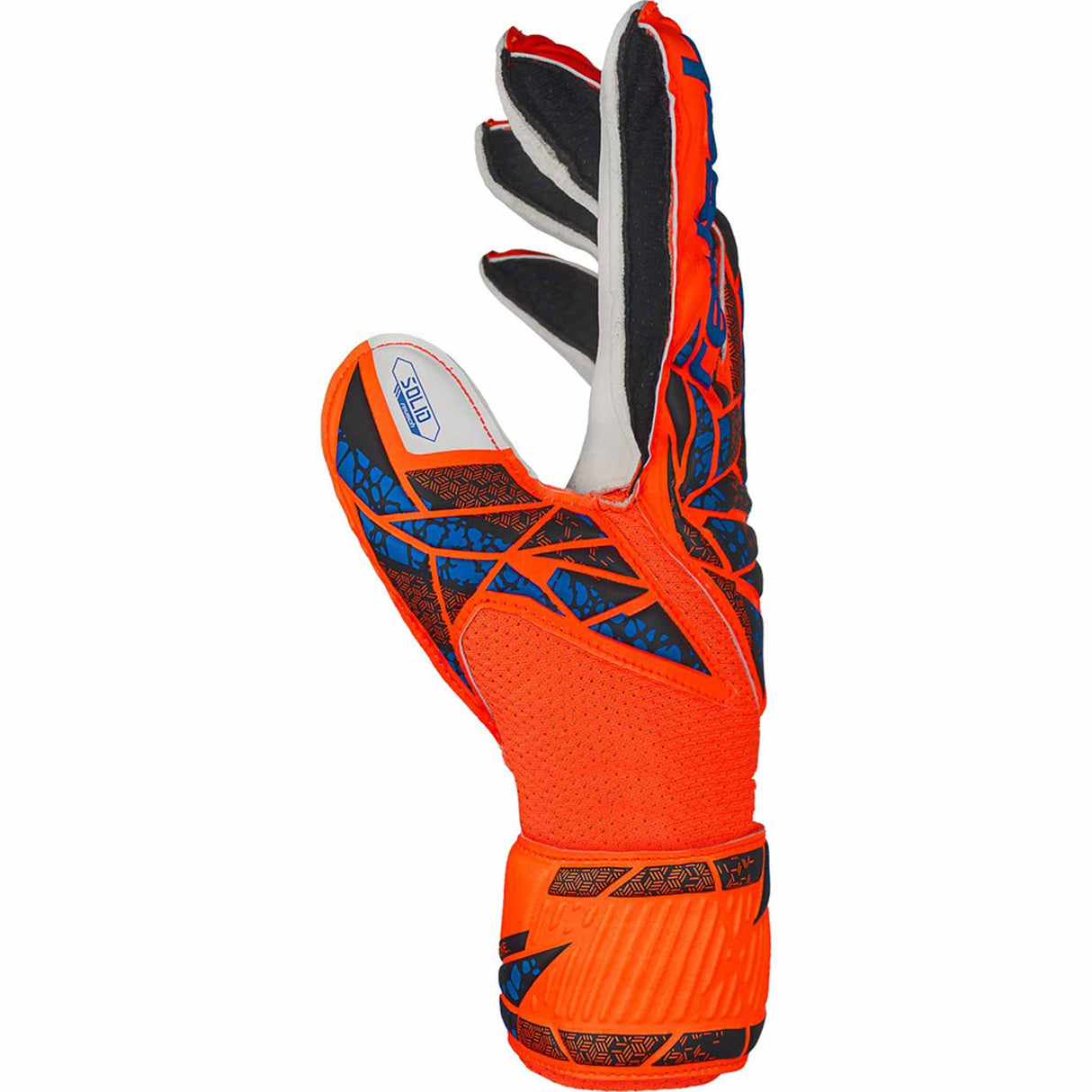 Reusch Attrakt Solid Junior Finger Support Goalkeeper Gloves - Orange / Blue