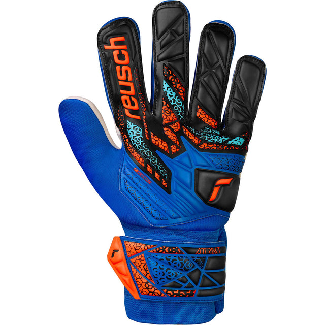 Reusch Attrakt Starter Solid junior gants de gardien de soccer - Electric Blue / Shocking Orange