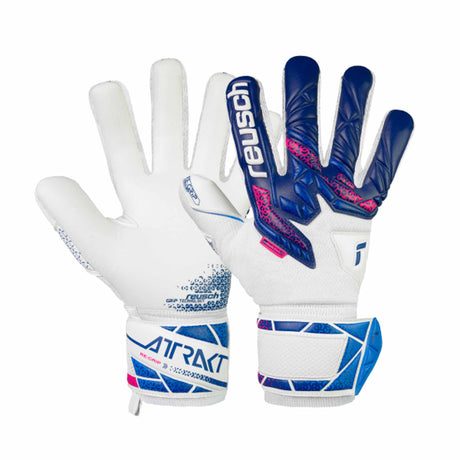 Reusch RE:GRIP Attrakt NC Goalkeeper Gloves - Blue / Pink / White