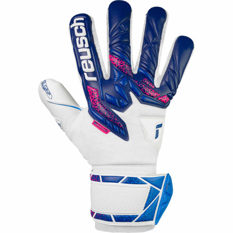 Reusch RE:GRIP Attrakt NC Goalkeeper Gloves - Blue / Pink / White