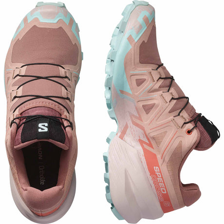 Salomon Speecross 6 Women's Trail Running Shoes - Mahogany Rose / Hushed Violet / Iced Aqua