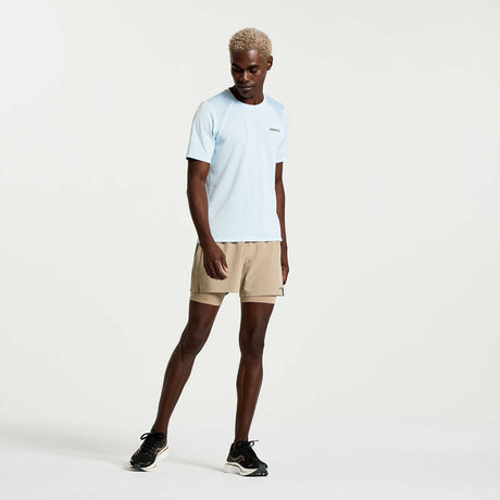 Saucony Elevate Short Sleeve t-shirt de course à pied homme face- vapor