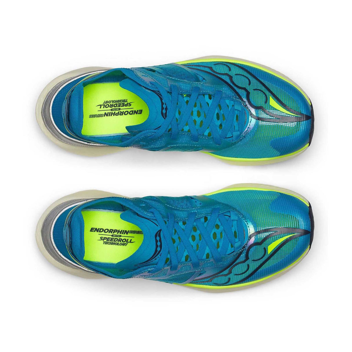 Saucony Endorphin Elite souliers de course femme empeigne - ViziBlue / Citron