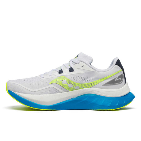 Saucony Endorphin Speed 4 souliers de course homme lateral- White / ViziBlue