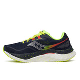 Saucony Endorphin Speed 4 souliers de course homme lateral - Navy / Pepper