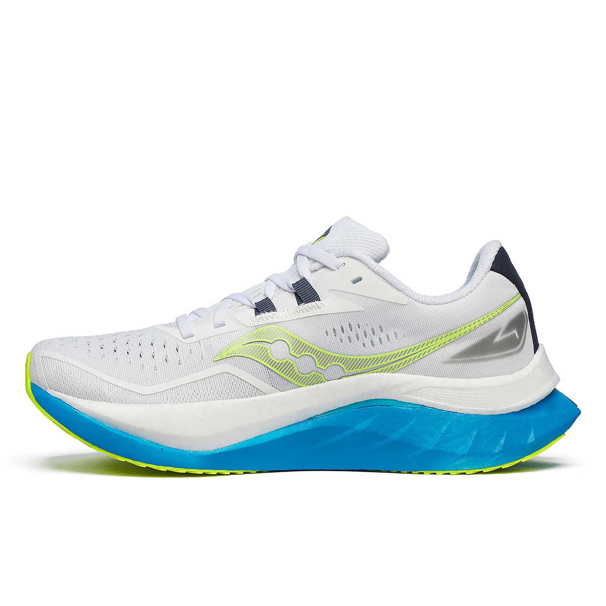 Saucony Endorphin Speed 4 souliers de course femme lateral- White / ViziBlue