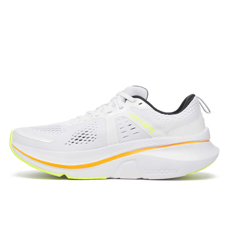 Souliers de course Saucony Guide 18 homme lateral -  White / Peel