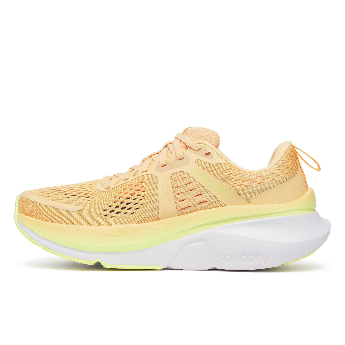 Souliers de course Saucony Guide 18 femme lateral - Peach / Sunny