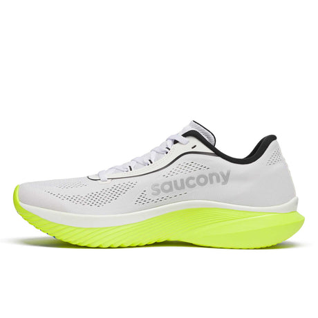 Saucony Kinvara 15 souliers de course homme lateral - White / Citron