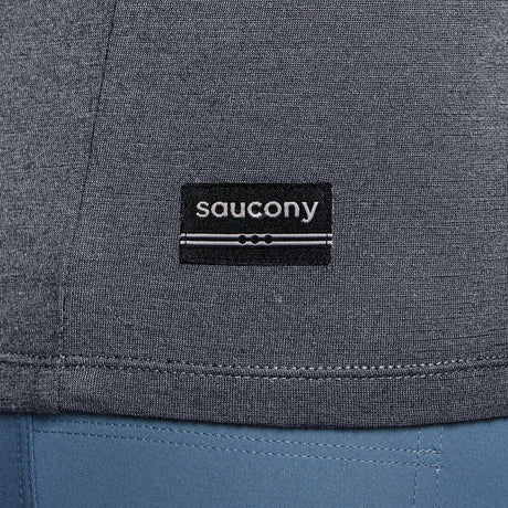 Saucony Peregrine Merino chandail manches longues homme logo - murk heather