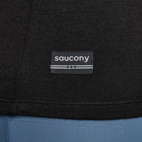 Saucony Peregrine Merino chandail homme logo- noir