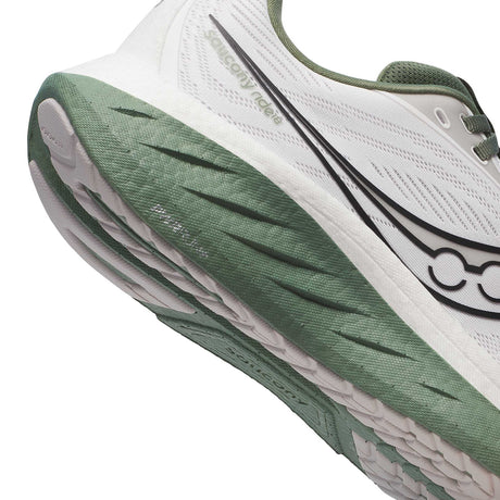 Souliers de course homme Saucony Ride 18 talon - White / Olivine