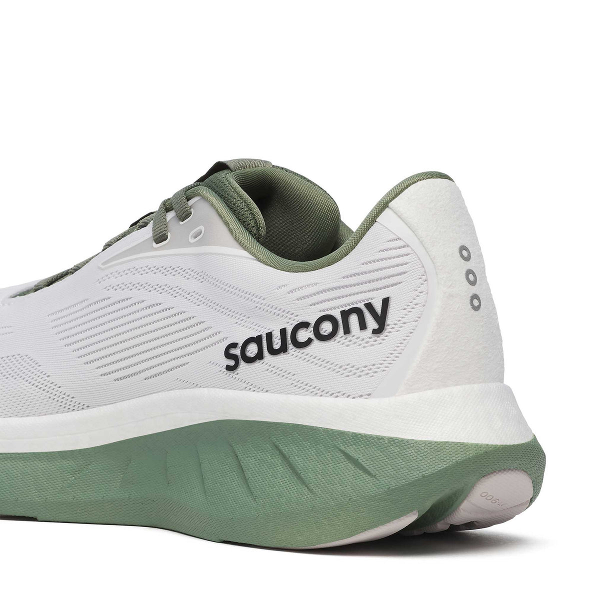 Souliers de course homme Saucony Ride 18 talon - White / Olivine