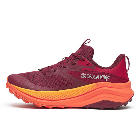 Saucony Xodus Ultra 3 souliers de course trail femme lateral- Currant / Pepper