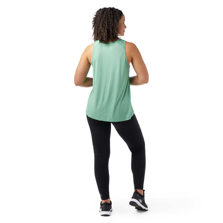 Smartwool camisole Active Ultralite femme dos - Vert Zen