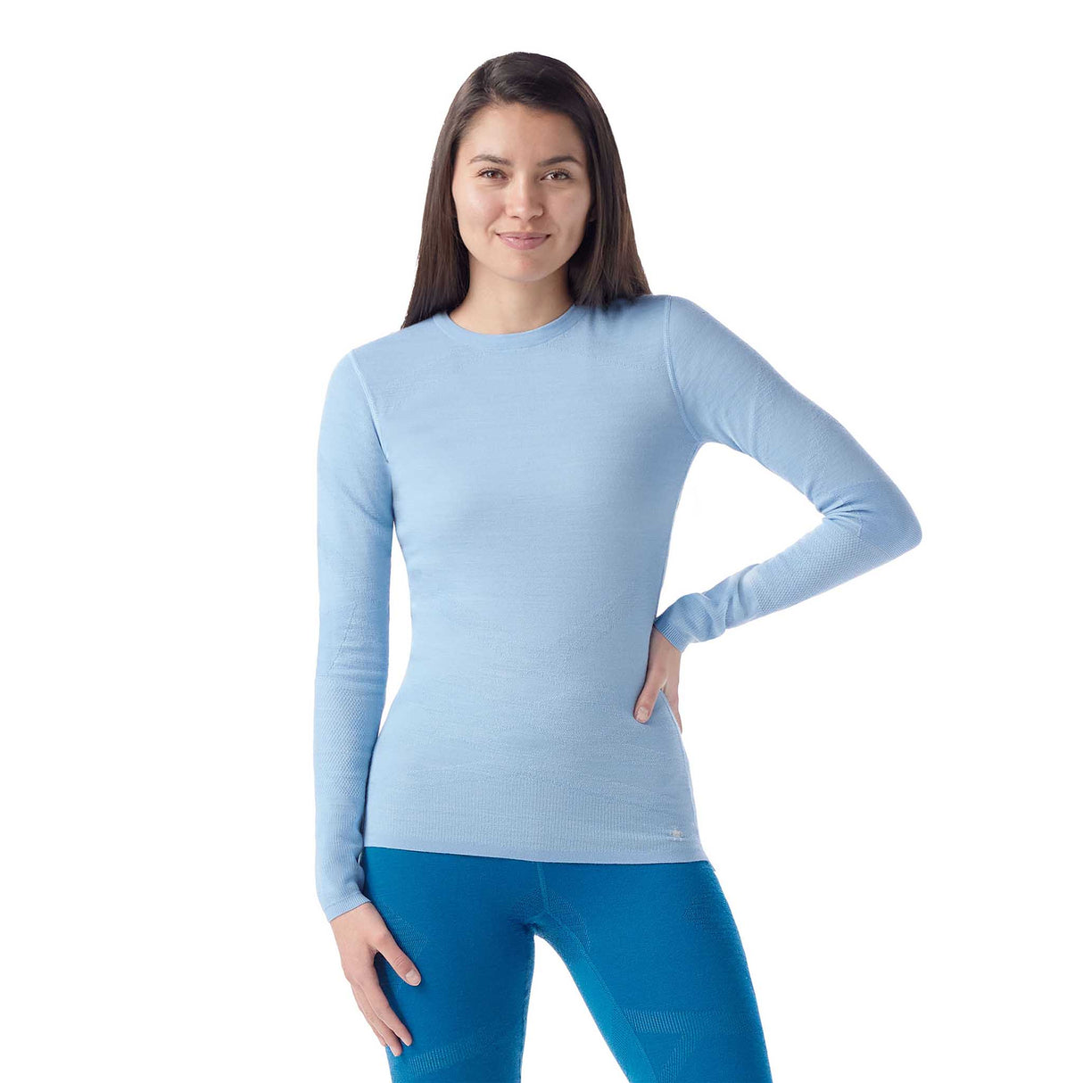 Smartwool Intraknit Merino 200 chandail baselayer live - bleu serein / blanc