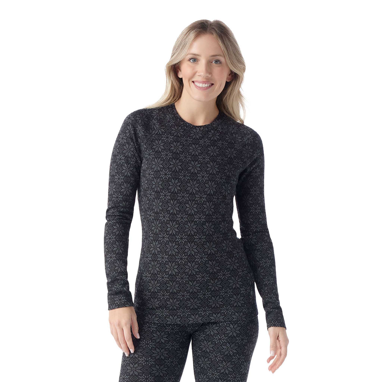 Smartwool Merino 250 baselayer chandail de base femme face - Neige Num Noire