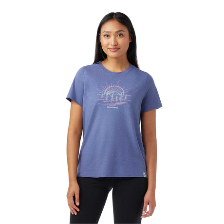 Smartwool t-shirt imprimé Mountain Sol pour femme - Bleu Nuit