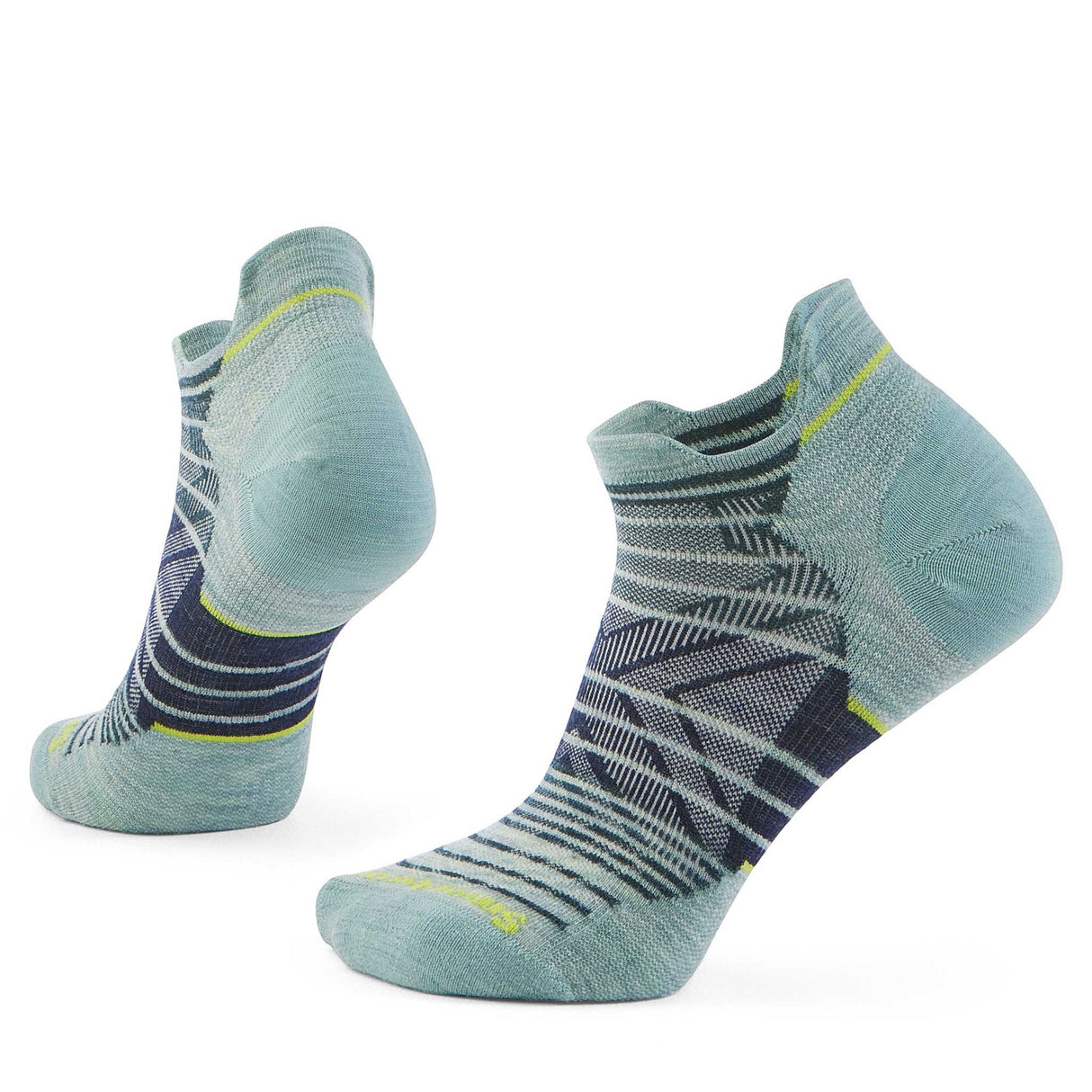 Smartwool Run Zero Cushion Stripe chaussettes basses de course femme - Vert givré