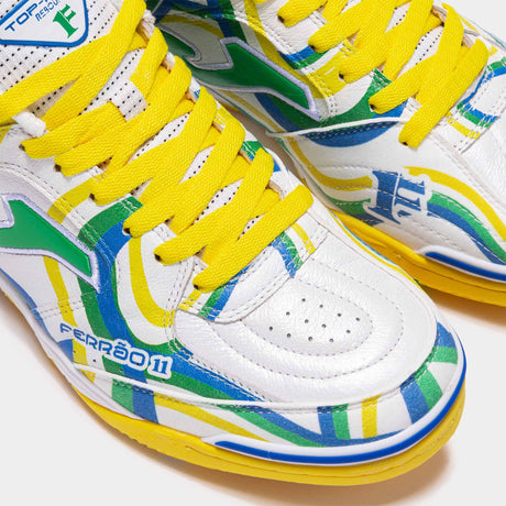 Joma Top Flex Rebound Futsal Ferrão Indoor Soccer Shoes - Blanc / Jaune / Vert