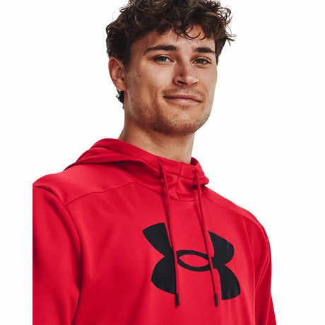 UA Armour Fleece Hoodie sweatshirt à capuchon pour homme - Red / Black