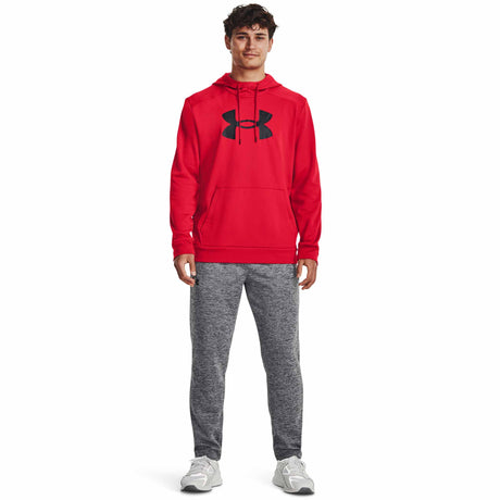 UA Armour Fleece Hoodie sweatshirt à capuchon pour homme - Red / Black