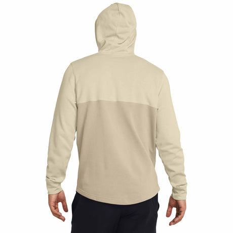 UA Rival Terry Colorblock Hoodie sweatshirt à capuchon homme dos live - Silt / Khaki Base / Black