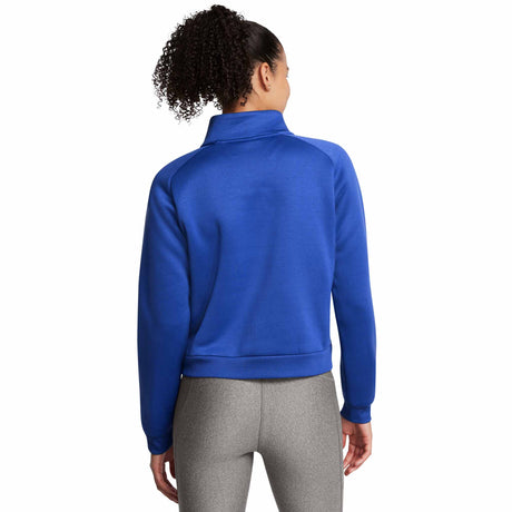 UA Armour Fleece Pro Half Zip chandail pour femme - Tech Blue / White