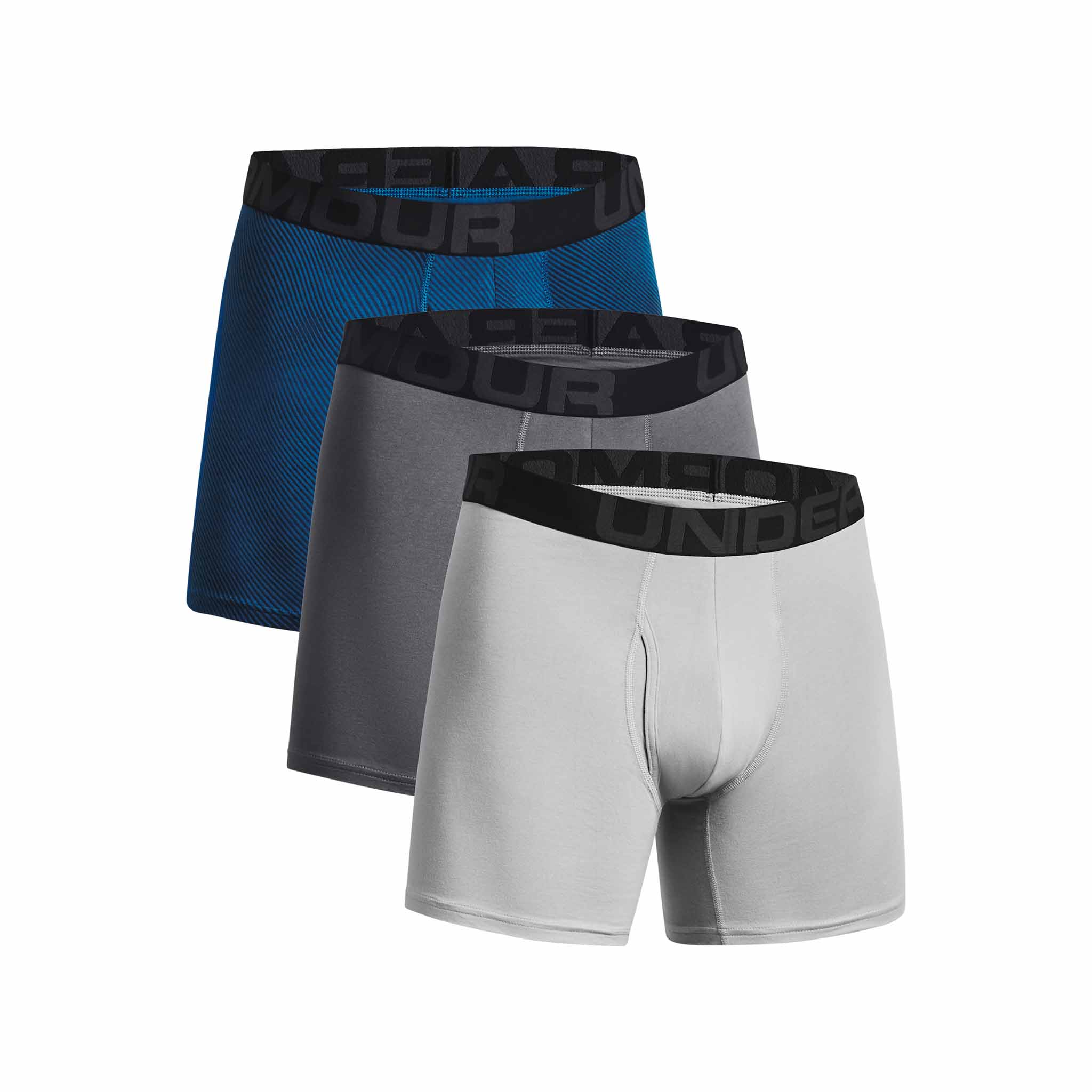 Under Armour Men's Boxer Briefs 3 Pack 6 Boxerjock Athletic Training  Underwear, Black, XL 
