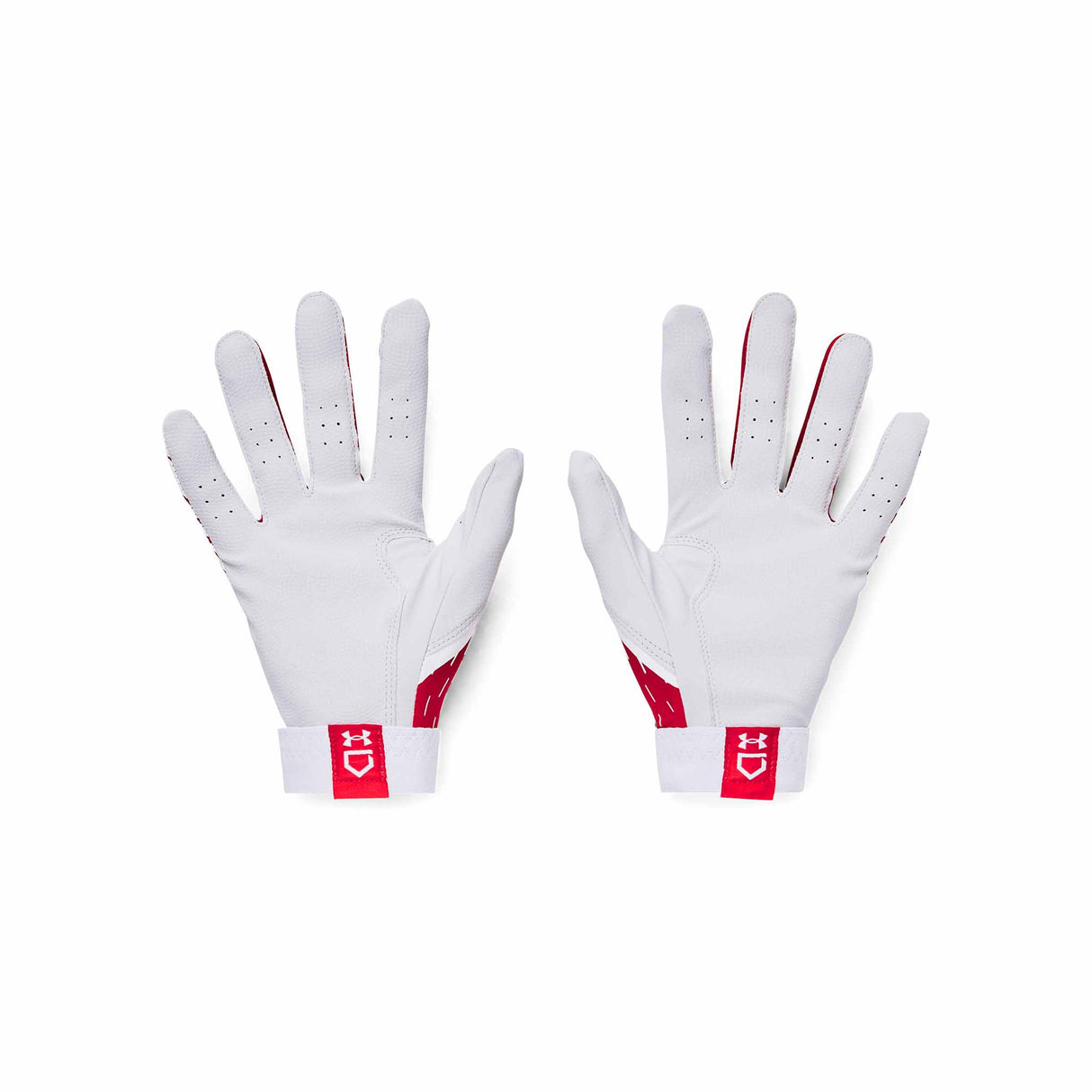 Under Armour Clean Up Batting Gloves gants de baseball - Blanc / Rouge