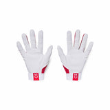 Under Armour Clean Up Batting Gloves gants de baseball - Blanc / Rouge