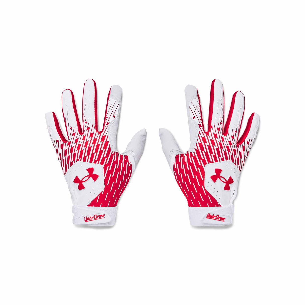 Under Armour Clean Up Batting Gloves gants de baseball - Blanc / Rouge